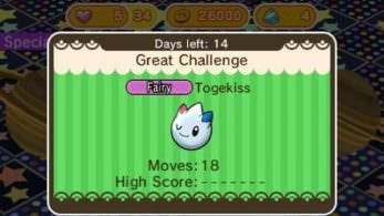 Novedades en ‘Pokémon Shuffle’: Togekiss (Guiño), Feraligatr, regreso de Palkia, Thundurus Forma Avatar y más