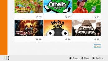 La eShop de Switch facilita la visualización de todos los juegos disponibles