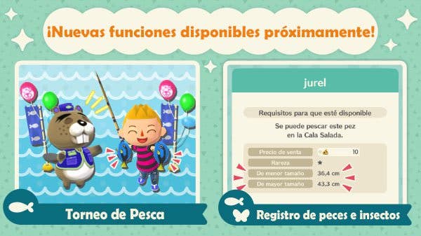 El Torneo de Pesca y otras novedades llegarán pronto a Animal Crossing: Pocket Camp