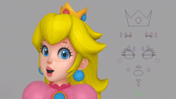 Nintendo nos muestra en este GIF cómo creó las expresiones faciales de Peach en Super Mario Odyssey