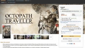 Amazon USA agota el stock de Octopath Traveler y el periodo de espera es de 1-2 meses