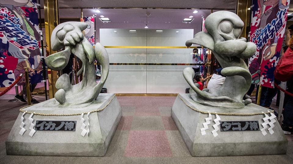 [Act.] Así son las estatuas que custodian el torneo Splatoon Koshien en Japón