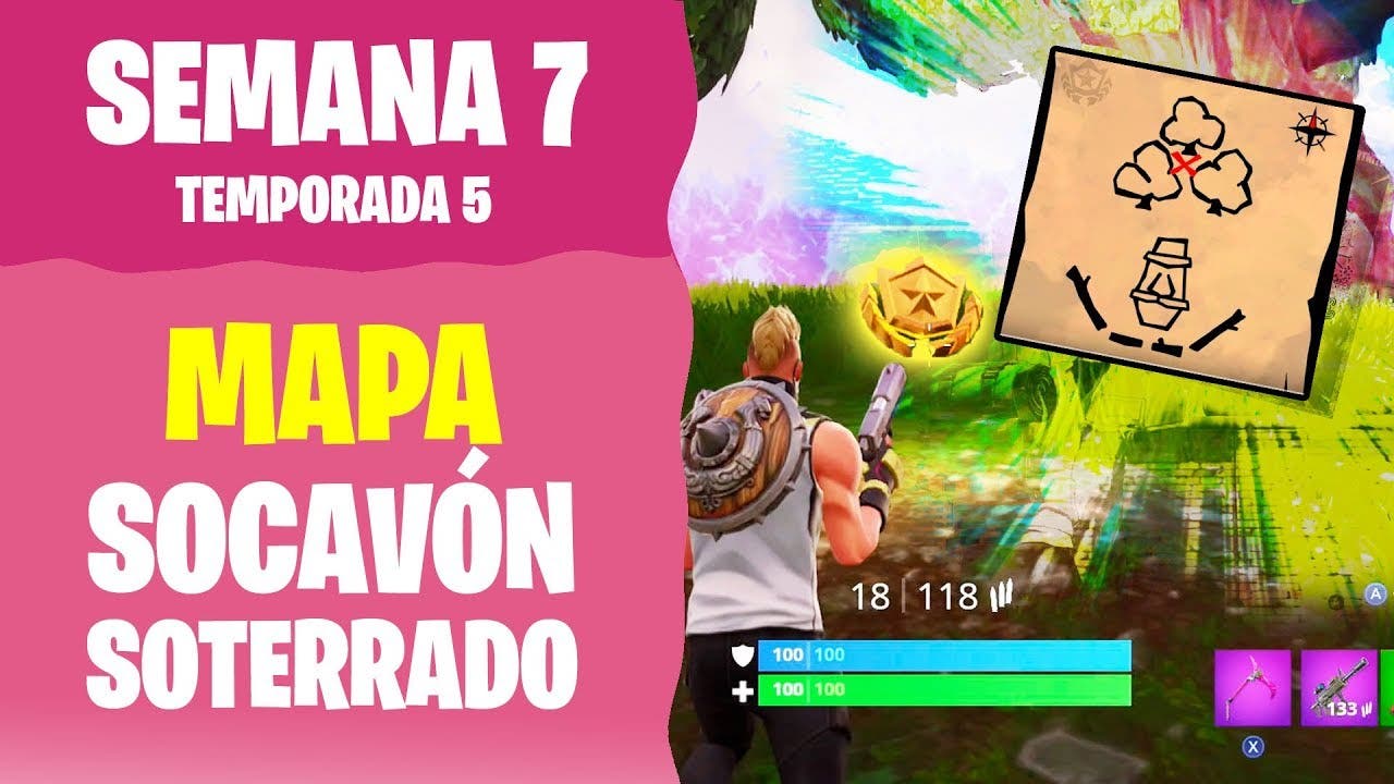 [Vídeo] Cómo completar el desafío de seguir el mapa del tesoro de Socavón Soterrado en Fortnite