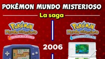 Nintendo repasa con esta imagen la saga Pokémon Mundo misterioso desde sus inicios hasta Pokémon Mundo misterioso: Equipo de rescate DX