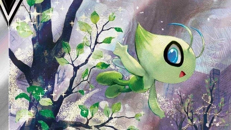 Imágenes de Celebi V de la colección S6K Jet-Black Poltergeist y de Sandaconda V de la colección S6H Silver Lance del JCC Pokémon