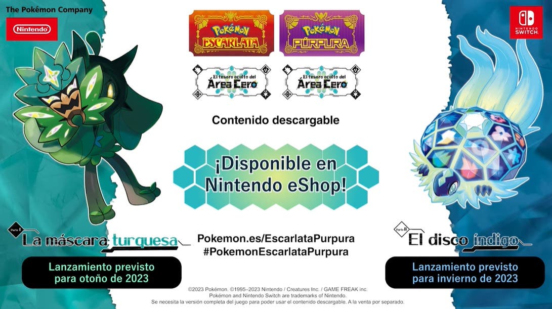DLC de Pokémon Escarlata y Púrpura: nuevos pokémon, fecha, precio