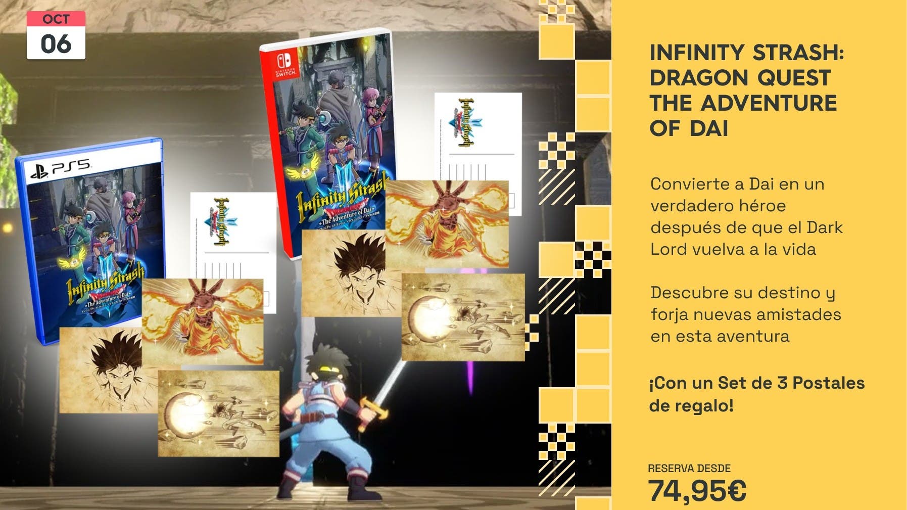 ¡Infinity Strash: Dragon Quest The Adventure of Dai llega a Nintendo Switch y PS5 con Regalo incluido!