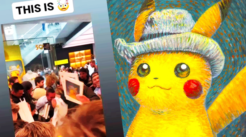 Empujones y momentos de tensión: Caos en el museo Pokémon x Van Gogh