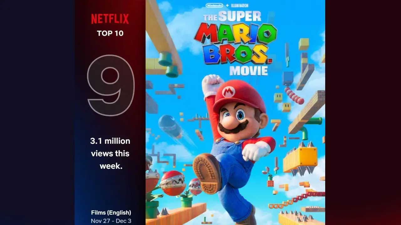 La Pel&iacute;cula de Super Mario Bros arrasa en Netflix tras el cambio de plataforma