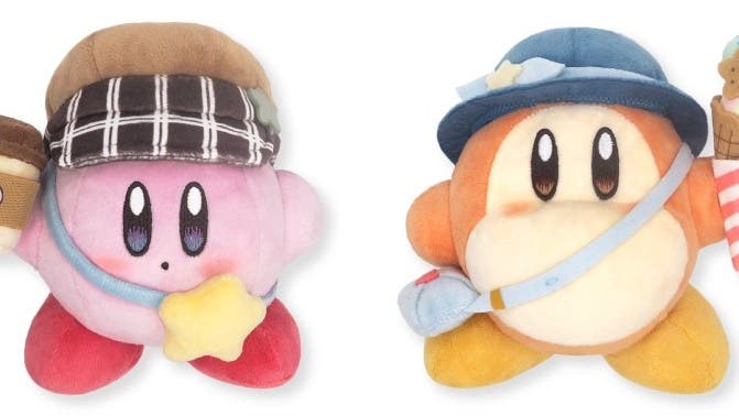 Kirby y Waddle Dee se preparan para un día de compras en su nueva colección de peluches oficiales
