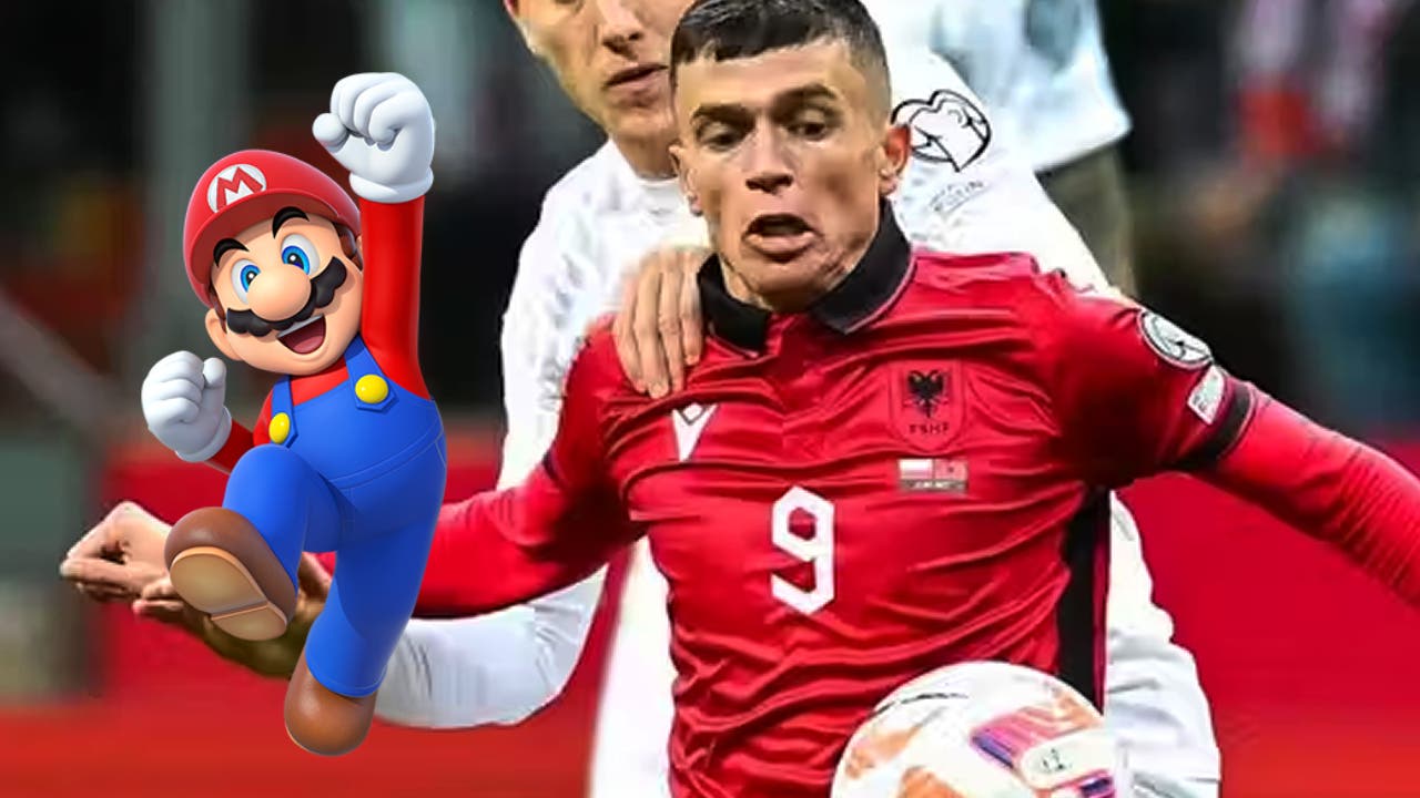 Este delantero de Albania sorprende con un guiño a Super Mario durante la Eurocopa 2024