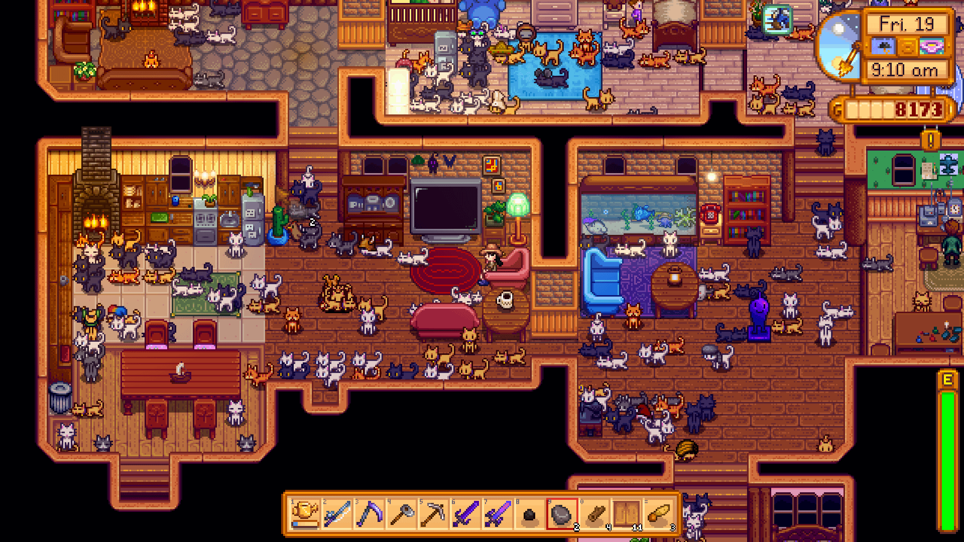 Un jugador de Stardew Valley sorprende con su colección de gatos única