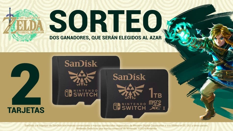 Nintendo España sortea 2 tarjetas SanDisk microSDXC de 1 TB con licencia de Nintendo para Switch