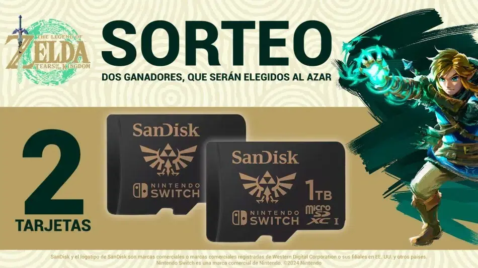 Nintendo Espa&ntilde;a sortea 2 tarjetas SanDisk microSDXC de 1 TB con licencia de Nintendo para Switch