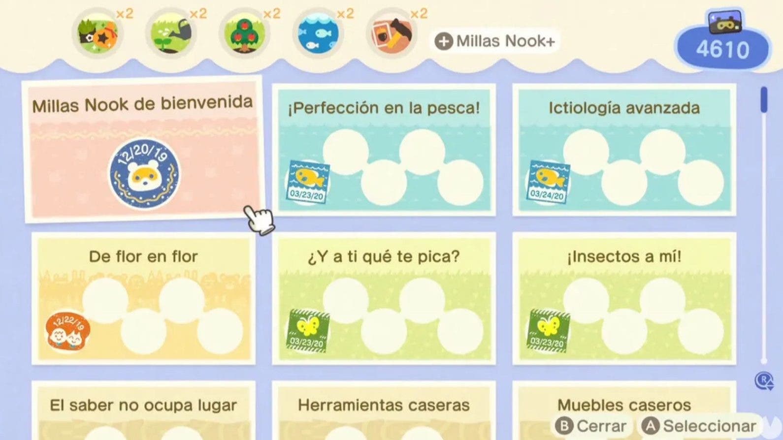 Un jugador de Animal Crossing completa todos los logros de millas Nook tras 1500 horas