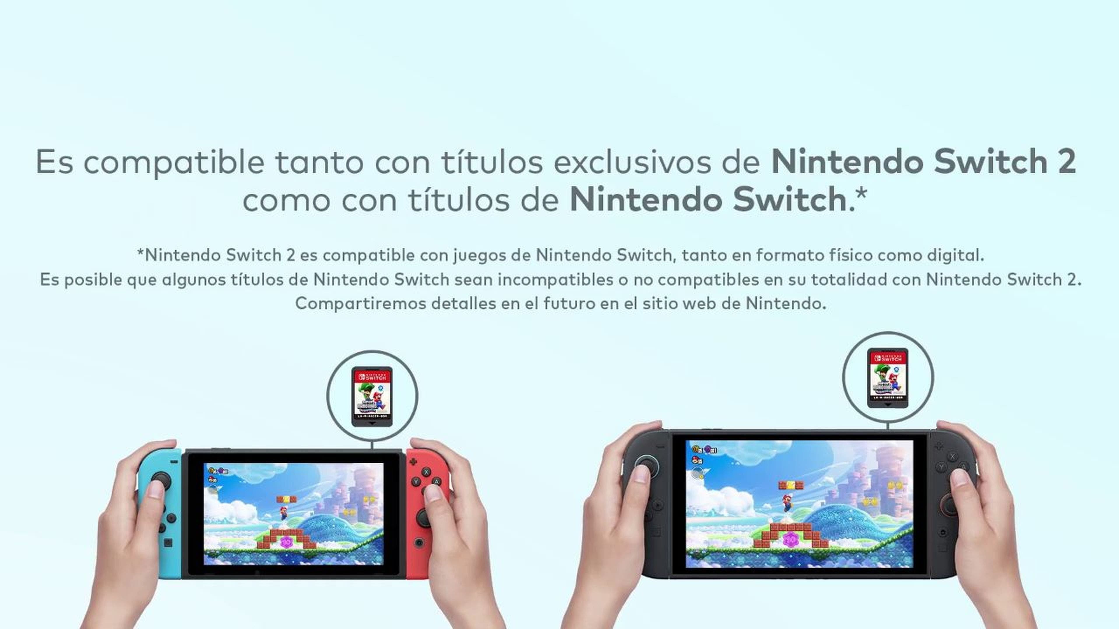 Nintendo destaca este apunte sobre la retrocompatibilidad de Switch 2